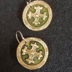 Handmade Bronze Medallion Earrings
